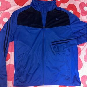 Nike Men's Royal Blue and Black Athleisure Jacket